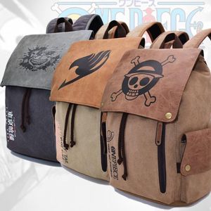 Mochila dos desenhos animados uma peça tóquio ghoul ataque em titã fairy tail sacos de escola mochila portátil ombros sacos mochila presentes296o