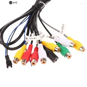 Bil Stereo Radiokabel 20 Pin Plug RCA Output Aux Wire Harness Wiring Connector med fläkthuvud för Zhangxun Android Navigation