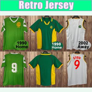 1990 1998 Kamerun Retro Mens Soccer Jersey Wome Mboma Eto O Home 2002 Away Football Shirt Short Sleeve Uniforms