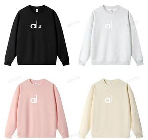 AL-2024 Abbigliamento da yoga per donna Felpe perfettamente oversize Maglione sciolto a maniche lunghe Crop Top Allenamento fitness Girocollo Camicetta Palestra