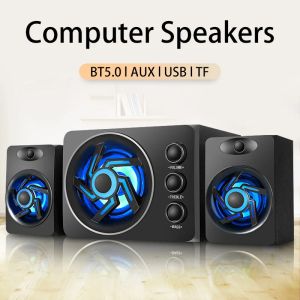 Alto-falantes LED Alto-falante de computador 4D Surround Sound Mini Subwoofer Music Speaker para laptop notebook PC telefone estéreo Bluetooth alto-falante