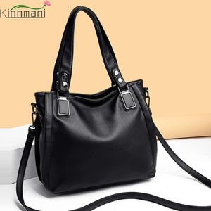 Weiche Leder Weibliche Handtaschen Damen Umhängetasche Damen Große Kapazität Casual Tote Handtaschen für Frauen 2021 China Schwarz Wein