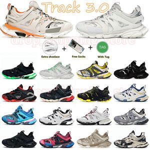 2024 Luxus-Kleiderschuhe Paris Track 3.0 Plateau-Trainer Triple-S Triple Weiß Schwarz Rosa Grau Beige Orange Blau für Herren Damen Designer Tracks 3 18SS Joggen Wandern