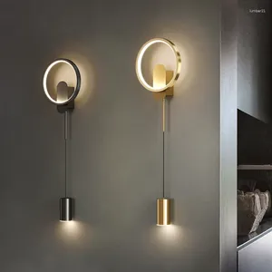 Lampa ścienna nordycka kreatywna LED luksusowa salon moda nowoczesna minimalistyczna lekka sypialnia sypialnia halowe oprawy oświetlenie