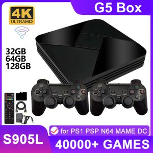 Konsolen 40000 Spiele Game Box G5 Retro Videospielkonsole Dual System S905L WiFi 4K HD TV Box Video Player 128G für PS1 N64 PSP GBA