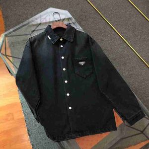 Erkek Ceketler Tasarımcı Üst Üçgen Metal Yıpranmış İşlemeli Kovboy Gömlek Kat Ynwp