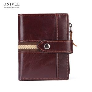ONIVEE New Slim Genuine Leather Mens Wallet Man Cowhide Cover Coin Purse Small Male Credit&id Multifunctional Walets255v