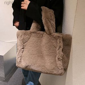 Зимняя пушистая плюшевая сумка через плечо, большие женские сумки из искусственного меха, большая мягкая сумка-тоут, дизайнерские сумки для покупок для женщин, сумка через плечо W222234