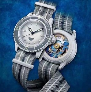 Biocerâmica mens relógios de alta qualidade designer relógio função completa oceano pacífico oceano antártico 42mm relógios de luxo movimento quartzo clássico sd049