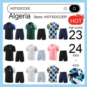 23/24 알제리 트랙 슈트 Mahrez 짧은 슬리브 반바지 축구 유니폼 Algerie Bounedjah Survetement Maillot de Fe Feghoul Sportswear Football Training Suit