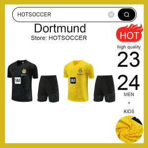 23/24 Children's and Men's Dortmund Sportswear Short sleeved Shorts Football Set REUS BELLINGHAM Training Suit Football Set Survey 23/24 Men's Sportswear