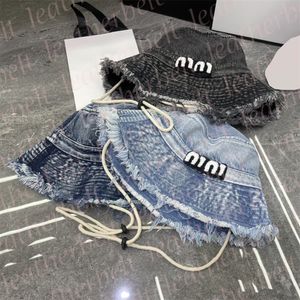 Mektup Kova Şapkaları Retro Tasarımcı Denim Balıkçı Şapka Kadın Erkek Açık Golf Snapback Caps Güneş Vizörü Dantel Yukarı Şapka