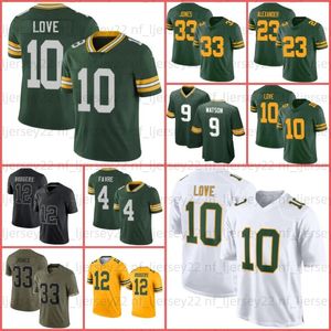 10 Love Football Jersey Christian Watson Jaire Alexander Aaron Jones AJ Dillon Lukas Van Ness Eric Stokes Quay Walker Rashan Gary Reggie White Reed