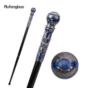 Stick a passeggiata in manico rotondo blu argento per canna decorativa a passeggio decorativo elegante manopola crosier a piedi 93 cm