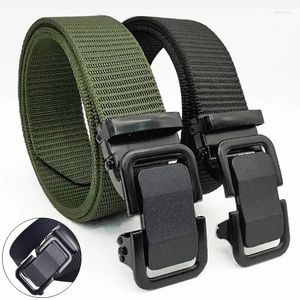 Belts Automatic Buckle Nylon Webbing Men's Luxury Brand Quality Canvas Belt For Men Solid Color Outdoor Tactical Waistband