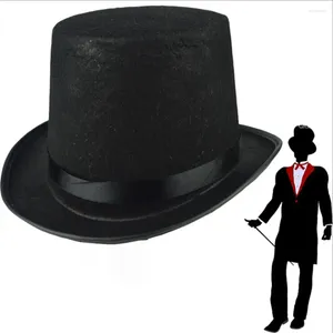 Fermagli per capelli Abbigliamento Steampunk Cappello nero per uomo Trucco Accessorio per feste di Halloween Accessori da uomo in feltro