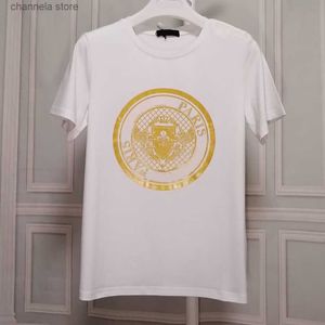 Męskie koszulki 2024 Męskie projektanci T Shirt Man Women Tshirt Z złotymi literami Drukuj krótkie rękawy Summer