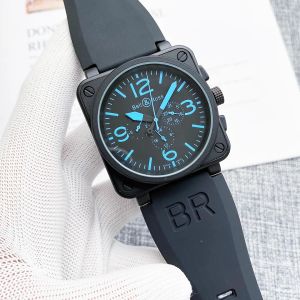 Yeni erkek kol saatleri Erkek Bell Otomatik Mekanik Saat Kahverengi Deri Siyah Kauçuk Ross Kol saatleri Erkekler Saatler Hediye