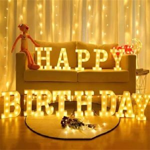 Alphabet Letter LED Lights Luminous Number Lamp Decor Battery Night Light for home Wedding Birthday Christmas party Decoration