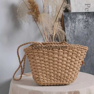 Shoulder Bags Beach Party Tote Bags For Women Summer Boho Large Capacity Straw Bag Woven Handmade Shoulder Bags 2023H24223