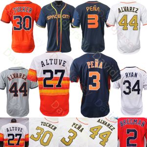 Basebolltröja Jose Altuve Alex Bregman Jeremy Pena Yordan Aarez Nolan Ryan Kyle Tucker Josh Hader Justin Verlander Caratini Corey Julks McCormick Abreu Dubon