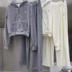 Zweiteilige Damen-Hosen, zweiteilige Damen-Sportbekleidung, Designer-Kleidung, Laufen, Straße, Freizeit, Veet-Frühling und Drop-Lieferung, Bekleidung, Kleidung Dhbdg