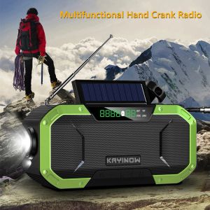 Speakers Radio Solar Radio AM/FM Rádio de emergência ao ar livre Rádio solar manivela de manivela LED FlashLigh 5000mAh Power Bank Bluetooth 5.0 Orador