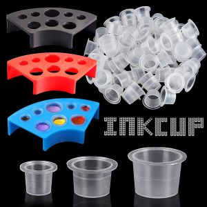 accesories 300pcs Mixed Sizes Tattoo Ink Cups Caps Pigment Container with 3pcs Ink Cups Holder for Tattoo Ink Tattoo Accessories