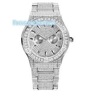 Estilo hip hop personalizado moissanite diamante relógio bling jóias masculino ouro relógio de luxo diamante