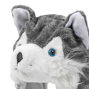 Berets Plush Animal Chapéu de Inverno Acessórios Mulheres Homens Crianças Traje Quente Husky Beanie