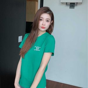 c Early Spring New Fashion Heavy Industry Water Diamond Letter Simple and Casual Versatile Short Sleeve t