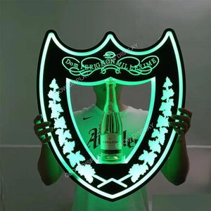 Outros suprimentos de festa de evento Dom Perignon Champagne Bottle Apresentador Led Shield Vip Service Glorifier Neon Sign para Dj Disco Events Pa Dhoxw