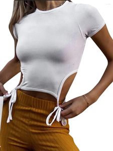 Женские футболки, женские сексуальные футболки с короткими рукавами, облегающие укороченные топы с вырезами для вечеринок, эстетичная одежда