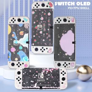 Fall Transparent Switch OLED Protective Shell NS Controller JoyCon Split TPU Cover Protection Case för Nintendo Switch Accessories