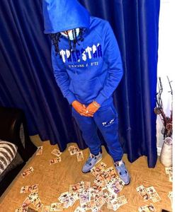 Mens Tracksuits Trapstar Man Set Chenille Decoded Hooded Tracksuit Bright Dazzling Blue White trapstar jacke schwarz Embroidered Woman Suit 2h