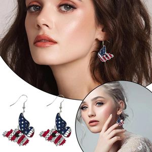 Dangle Earrings American Independence Day Fourth Of July Ear Accessories Flag Butterfly Pendant Ornament