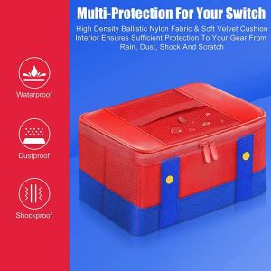 Väskor blå röd bärväska för ns switch lite oled handväska väska förvaring case box skydd för spel kort laddare docktillbehör