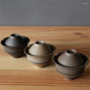 Set di articoli da tè Tazza da tè in ceramica giapponese Set da tè portatile da viaggio 1 pentola 2 tazze Home Office Tazza da acqua Vintage Gaiwan Drinkware