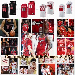 NCAA Custom S-6XL Rutgers Scarlet Knights College Basket 11 Clifford Omoruyi maglie 0 Derek Simpson Jeremiah Williams Aundre Hyatt Mawot Mag Noah Fernandes