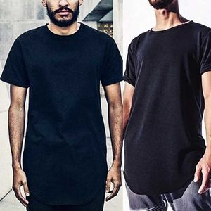 Herren T-Shirts Sommer Kurzarm T-Shirt für Männer lässig Basic Baggy Solid Black White Slim Fit Long Style T-Shirts Tee Tops Clothingl2404