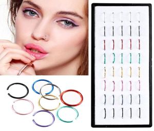 40 PCSSet Sexy Fake Nasenring Kreis Clip On Nose Hoop Körperschmuck Nicht Piercing Unisex Nicht Piercing8634678