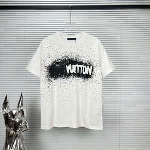 新しい黒と白の色メンズTシャツデザイナーレディースシャツファッションスプラッシュインクTシャツカジュアルな夏の半袖男ティーウーマンクロスインS-XXL