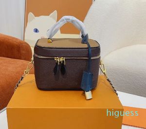 2024 sacos de maquiagem saco de maquiagem bolsa mulheres cosméticos senhoras bolsas de higiene padrão flores marrons cor sólida couro moda all-match pequeno fresco diário