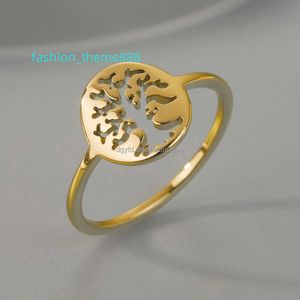 Custom Stainless Steel Family Tree Signet Rings Tree of Life Jewelry Rings Yoga Mom Mother Jewelry Gift