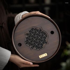 TEA TRAYS Kinesiska bambufack Kung Tu Set Accessories Home Circular Water Storage Board Simple Drain Pu 'er Table