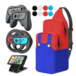 Taschen 14 in 1 NS Switch/Lite Schultertasche Zubehör-Set für Nintendo Switch Oled Joycon Handheld Grip Displayschutzfolie Hülle