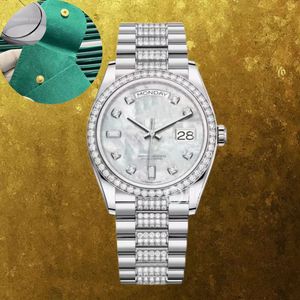 Diamond Watches Mens Watch Automatic Movement Day/Date Watchs Moissanite Designer Watches Storlek 41mm rostfritt stålarmband Sapphire Glass Waterproof Orologio.