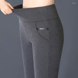 Calças femininas mulheres primavera e outono calças de cintura alta estiramento lápis casual pantalones de mujer