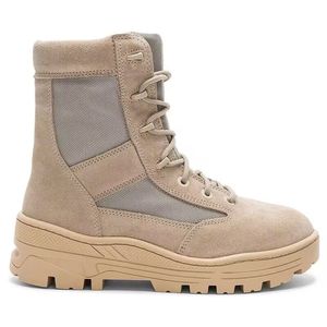 2024 Designer Men Antiskid Platform High Top Ankle Boots Lace Up äkta Leather Army Tactical Desert Botas Manliga Casual Shoes säsong 4