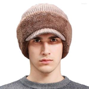 Berets 2024 Winter Hüte Skullies Beanies Hut Für Männer Frauen Wolle Schal Kappen Balaclava Maske Gorras Motorhaube Gestrickte